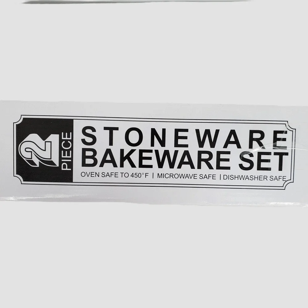 Momentum Brands 2 Piece White Stoneware Bakeware Set Oven‎ Safe 450F 78-740741